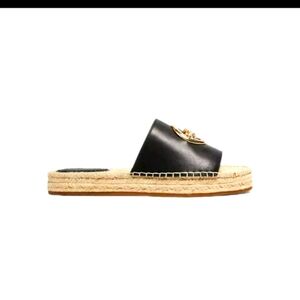 Coach Black Espadrille Slide Sandals